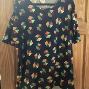 LuLaRoe Irma tunic with unique colorful design